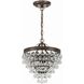 Calypso 3 Light 13 inch Vibrant Bronze Chandelier Ceiling Light