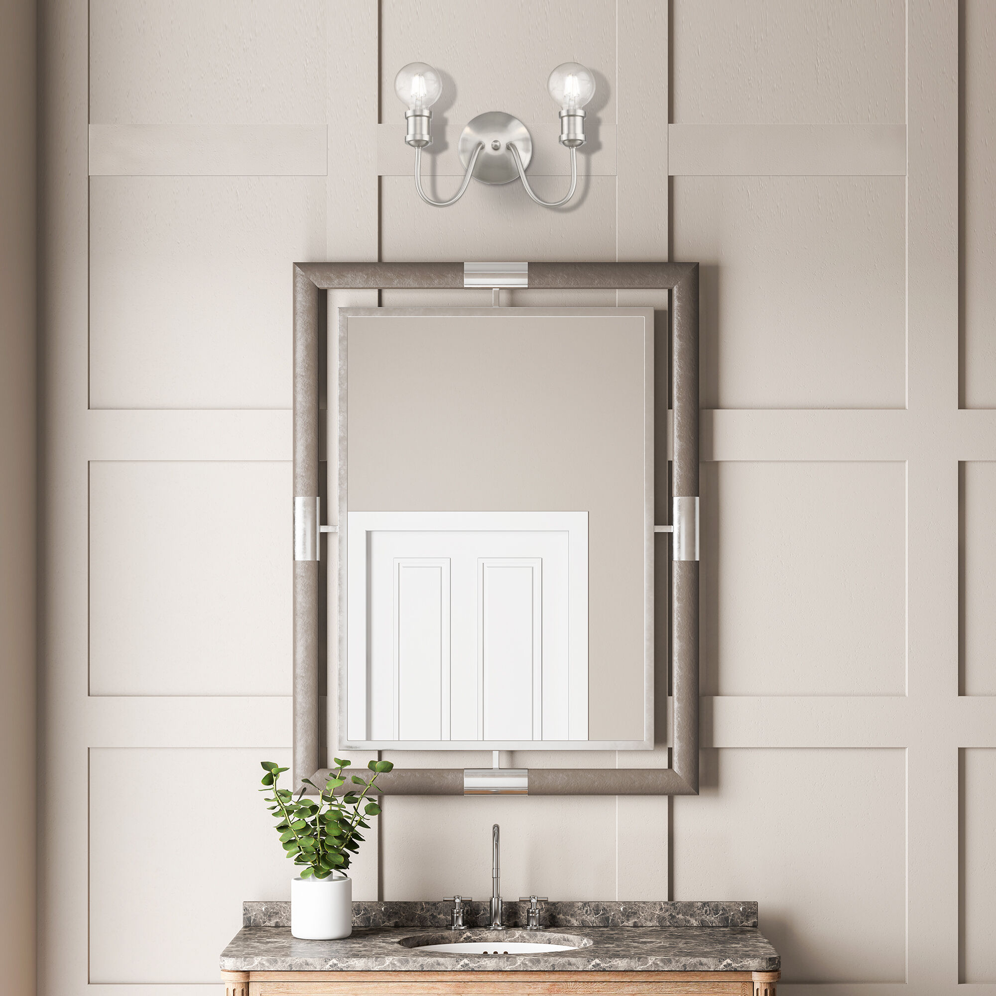 Lansdale 2 Light 14 inch Brushed Nickel Vanity Sconce Wall Light