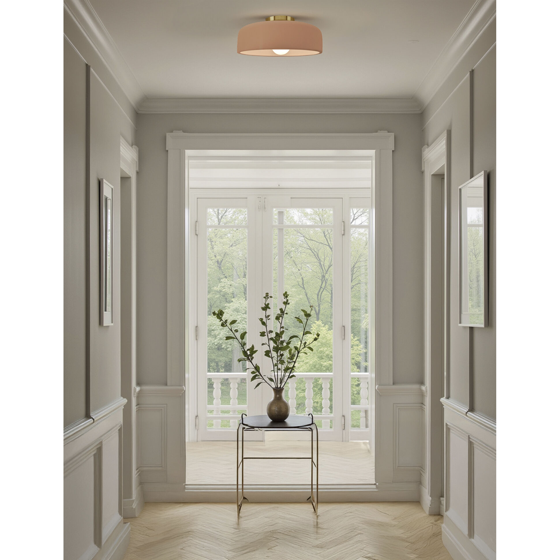 Radiance Collection - Spire LED 10 inch Adobe Semi-Flush Ceiling Light, Form+Finish+Function
