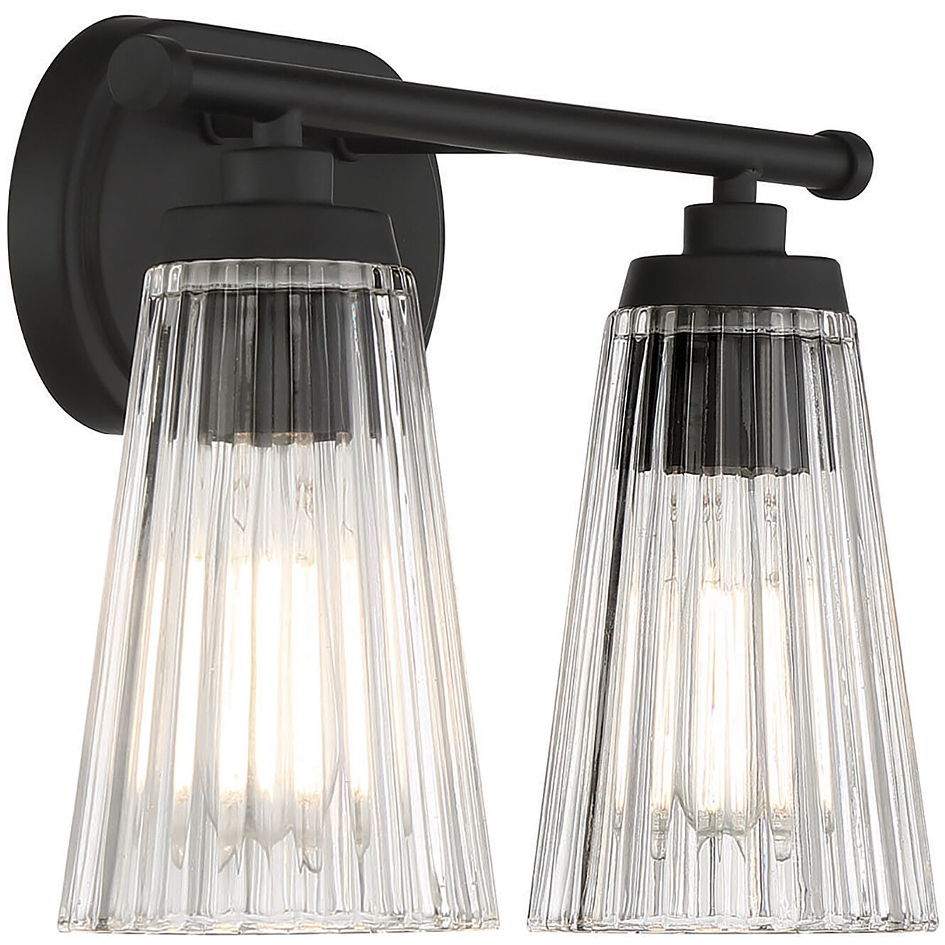 Chantilly 2 Light 14 inch Black Bathroom Vanity Light Wall Light, Essentials