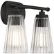 Chantilly 2 Light 14 inch Black Bathroom Vanity Light Wall Light, Essentials
