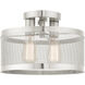 Industro 2 Light 13 inch Brushed Nickel Semi Flush Ceiling Light