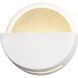 Ambiance LED 8 inch Matte White with Champagne Gold ADA Wall Sconce Wall Light, Open Top Fixture, Dome