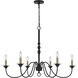 Marino 6 Light 36 inch Black and Antique Brass Chandelier Ceiling Light