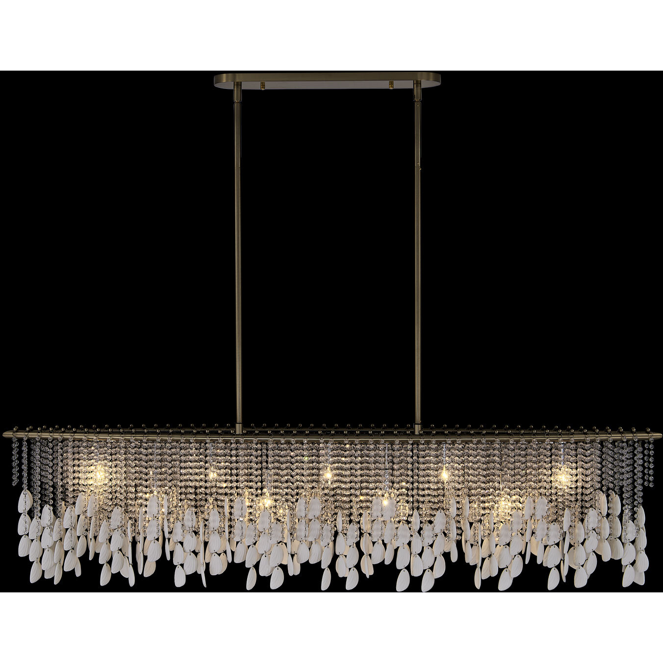 Farfalle 9 Light 9 inch Brushed Champagne Gold Linear Pendant Ceiling Light