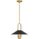 Goldenridge 1 Light 15 inch Legacy Brass and Dark Matte Black Pendant Ceiling Light