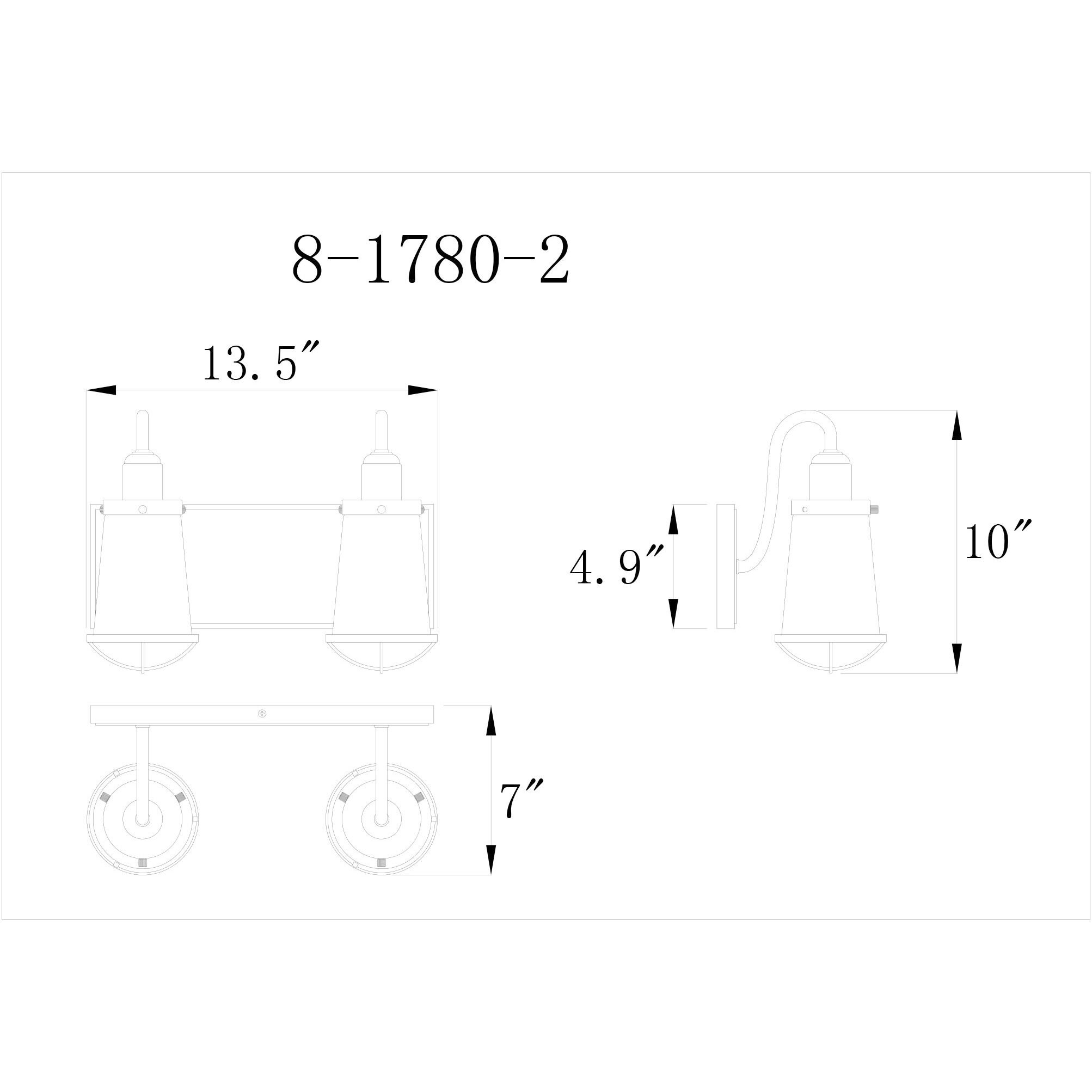 Lansing 2 Light 13.5 inch English Bronze and Warm Brass Bathroom Vanity Light Wall Light