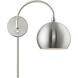 Stockton 15 inch 60.00 watt Brushed Nickel with Polished Chrome Accents Swing Arm Wall Lamp Wall Light