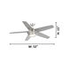 Petani 52 inch Brushed Nickel with Silver Blades Ceiling Fan