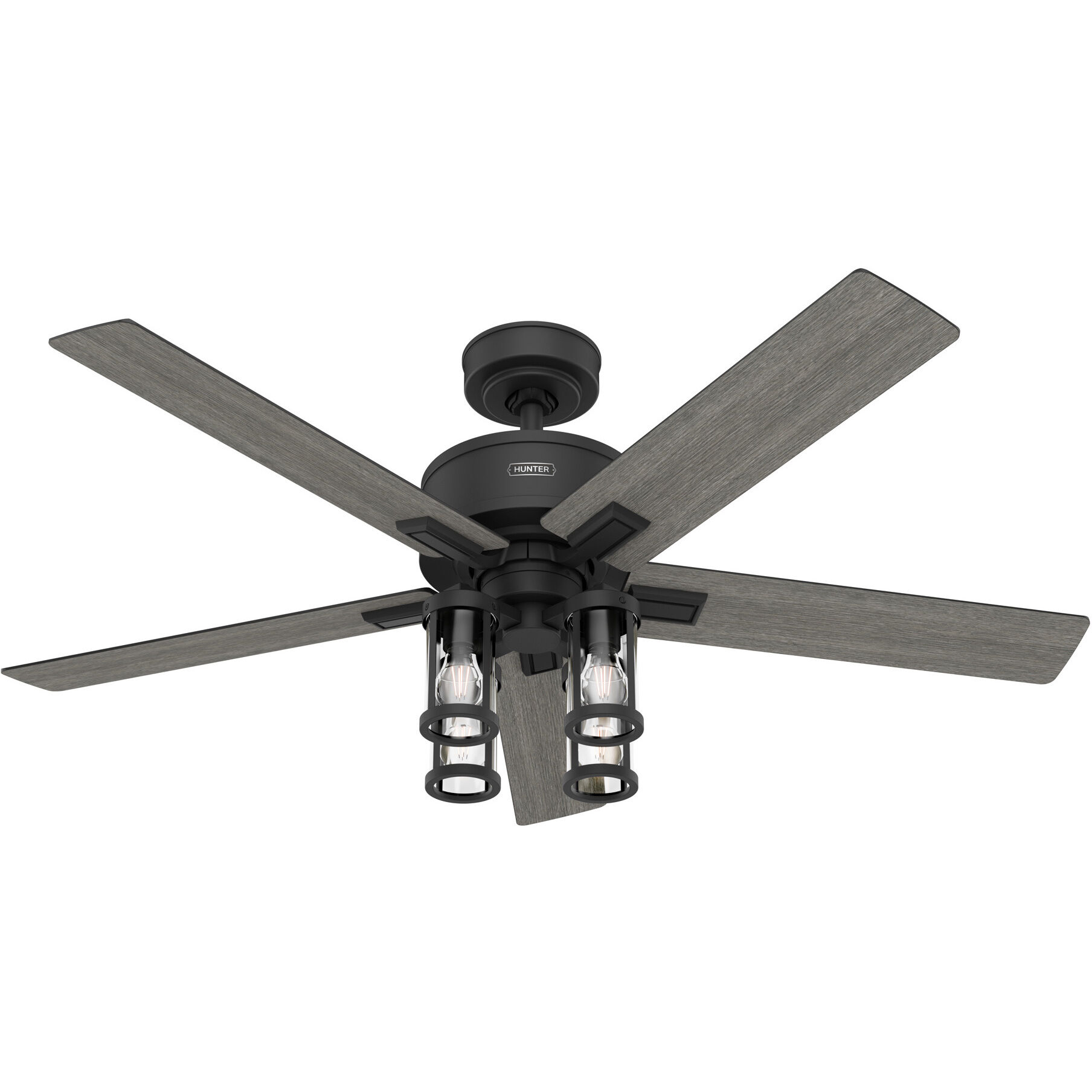 Astwood II 52 inch Matte Black with Dark Gray Oak and Matte Black Blades Ceiling Fan