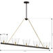 Noellea 5 Light 61 inch Dark Bronze and Legacy Brass Linear Chandelier Ceiling Light