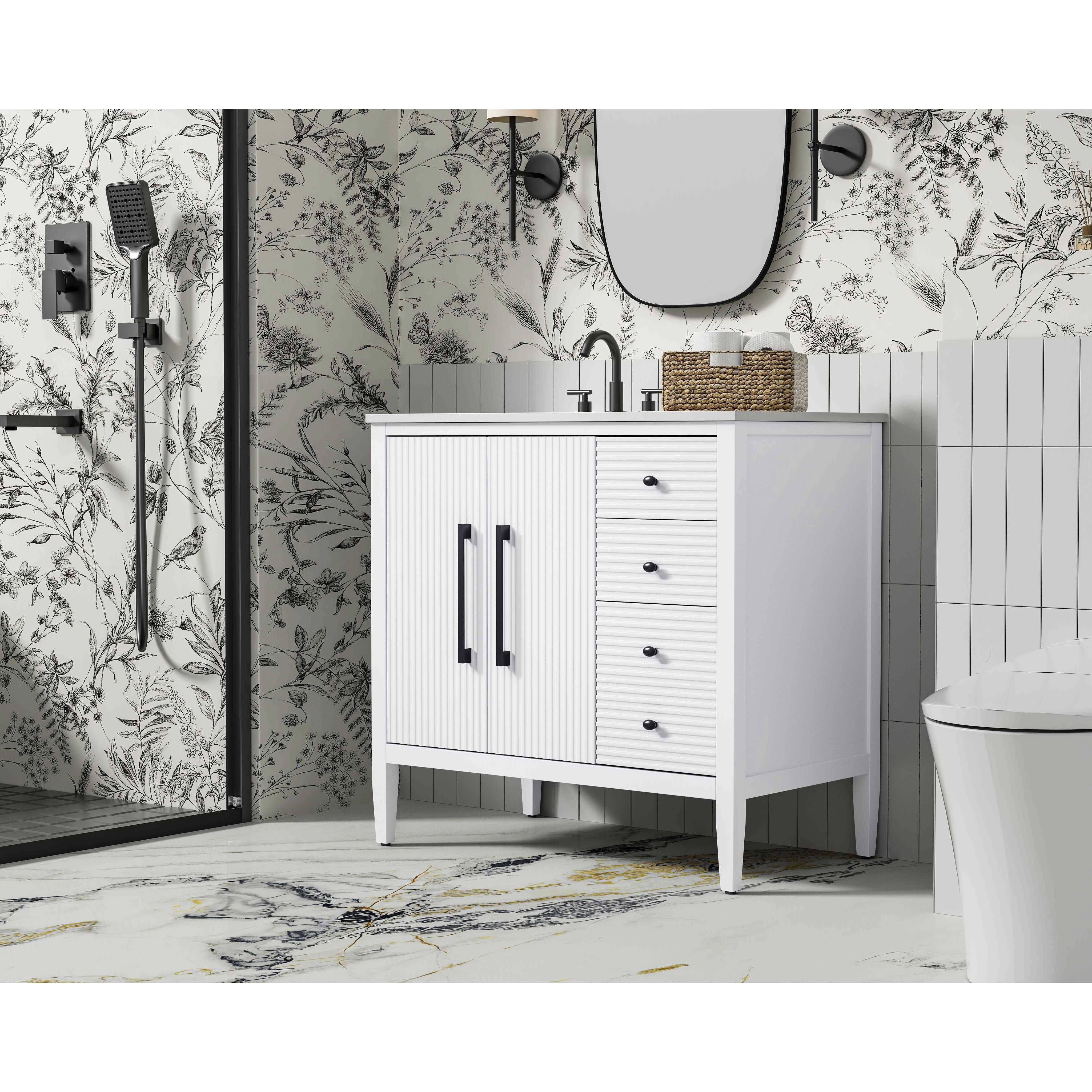 Blakely 36 X 34 inch White Bathroom Vanity Cabinet