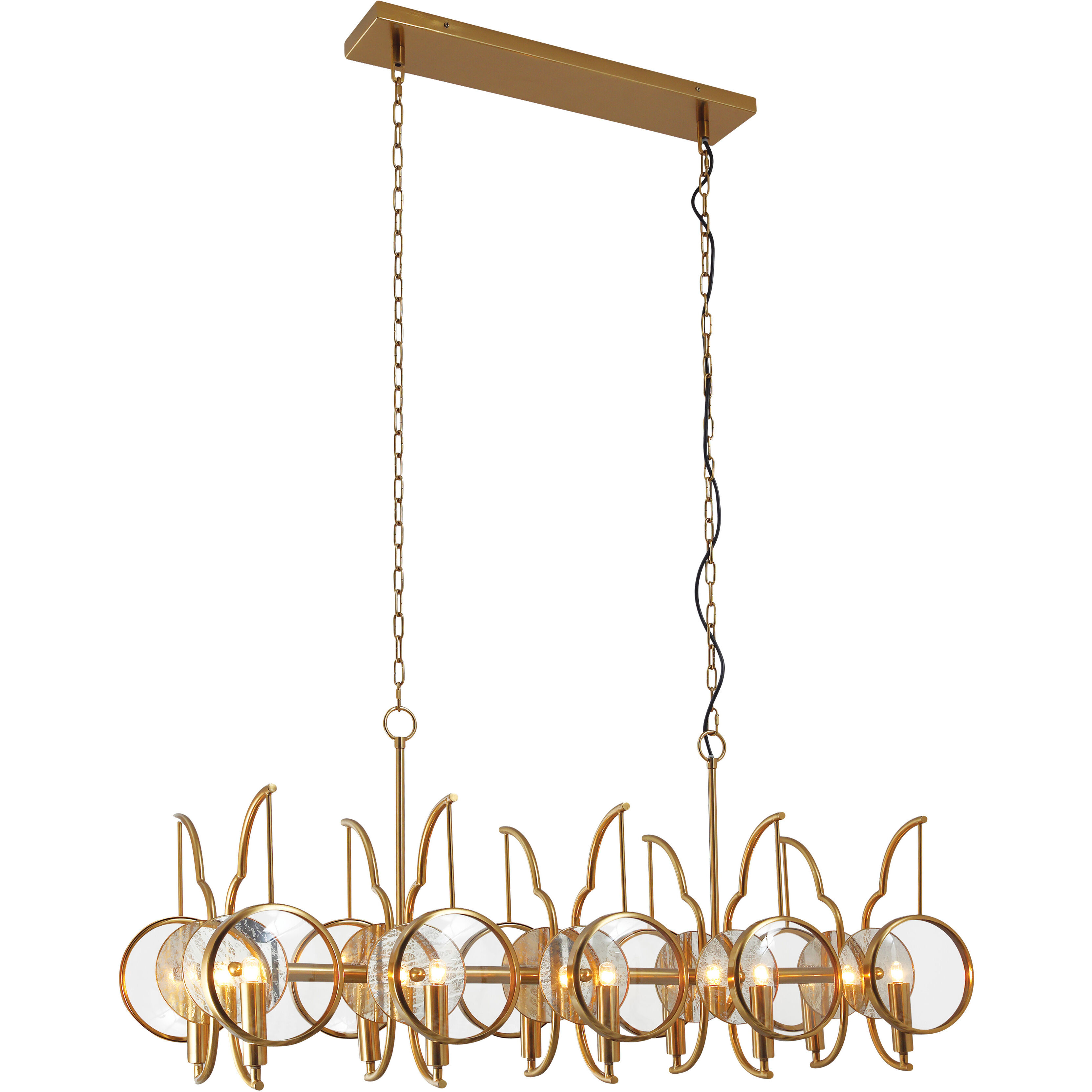 Into Focus 10 Light 45 inch Artisan Brass Island Light Ceiling Light