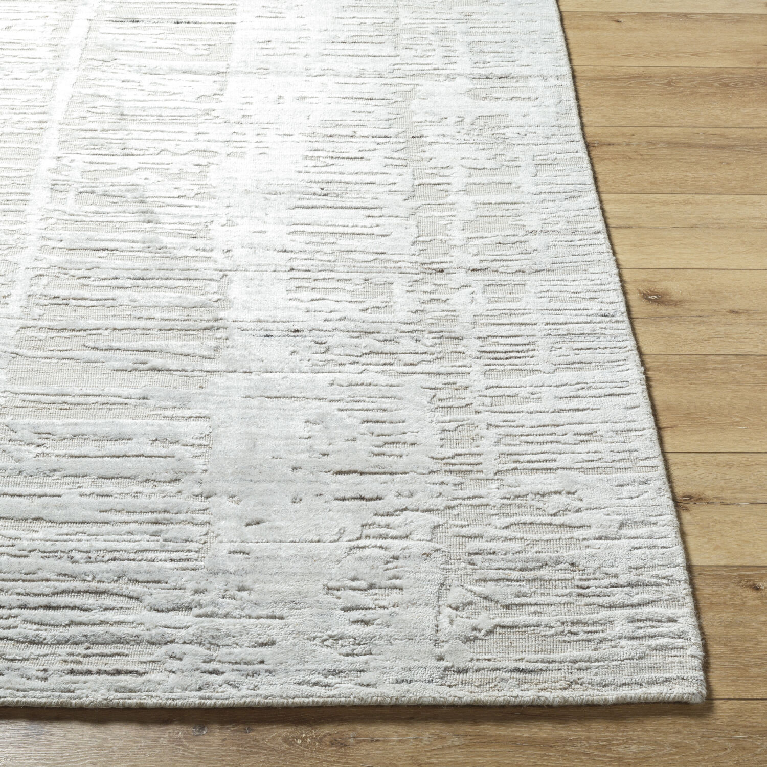 Jackie 36 X 24 inch Light Silver / Off-White Handmade Rug in 2 x 3