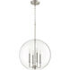 Globe Pendant 4 Light 16 inch Satin Nickel Pendant Ceiling Light