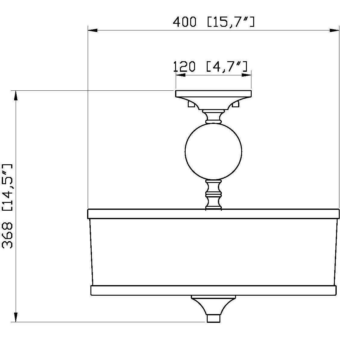 Cosmopolitan 3 Light 15.75 inch Heritage Brass Semi Flush Mount Ceiling Light