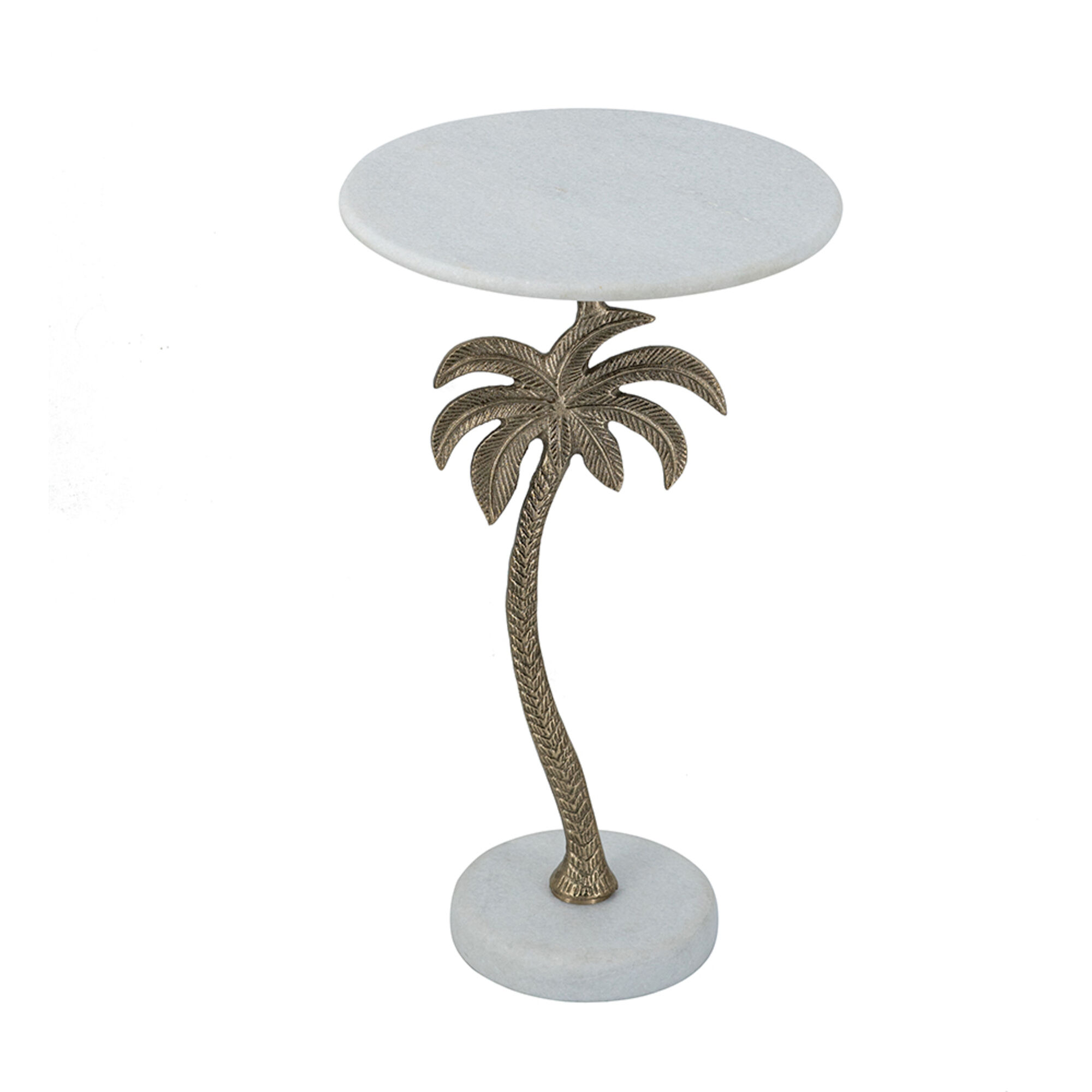 Anita 24 X 14 inch Gold and White Side Table