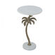 Anita 24 X 14 inch Gold and White Side Table