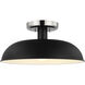 Colony 1 Light 15 inch Matte Black/Polished Nickel Semi Flush Ceiling Light