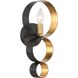Luna Bath Sconce Wall Light in English Bronze and Antique Gold