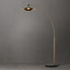 Rancho Mirage 87 inch 9 watt Weathered Brass and Black Arc Floor Lamp Portable Light