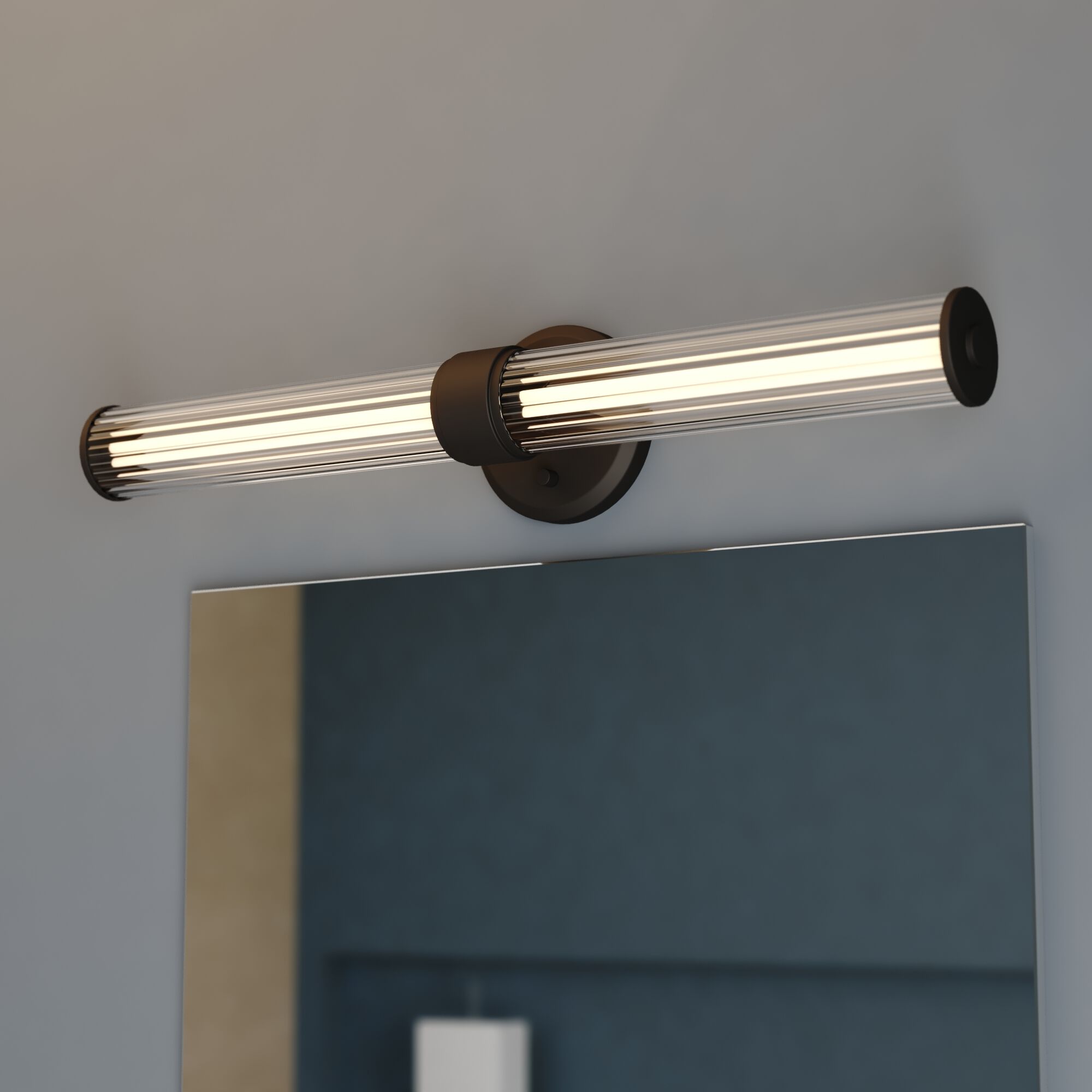 Division 1 Light 24 inch Matte Black Bathroom Light Wall Light