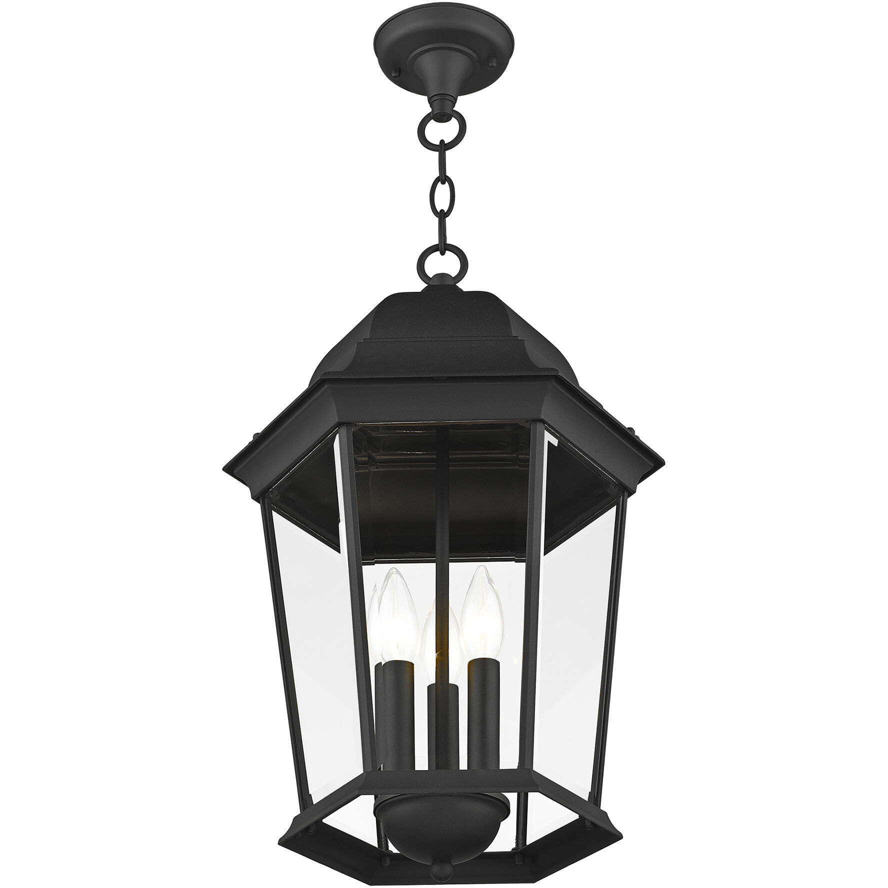 Hamilton 3 Light 12.5 inch Textured Black Outdoor Pendant Lantern