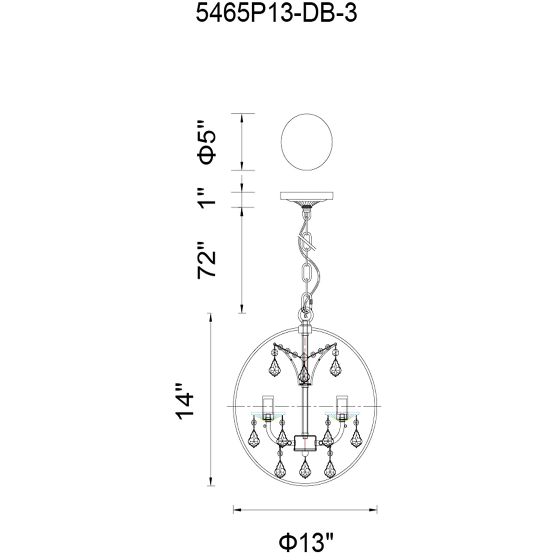 Campechia 3 Light 13 inch Brown Up Mini Chandelier Ceiling Light