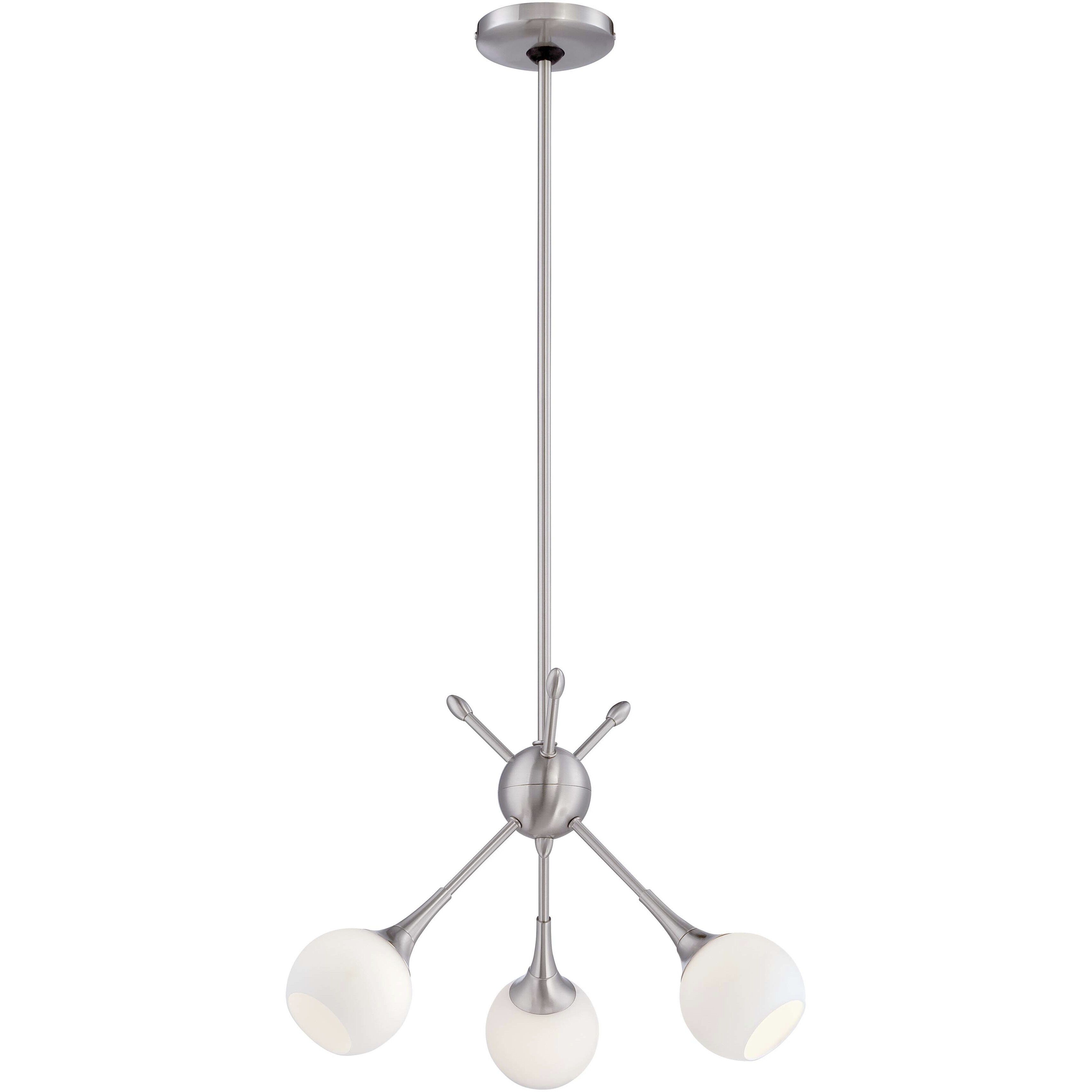Pontil 3 Light 18 inch Brushed Nickel Mini Chandelier Ceiling Light