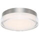Dot LED 12.13 inch Stainless Steel Flush Mount Ceiling Light in 2700K, dweLED