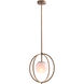 Donata 1 Light 14.75 inch Gold and White/Cream Pendant Ceiling Light