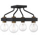 Ravella 4 Light 12 inch Black Semi-Flush Ceiling Light