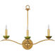 Flannery 3 Light 22.75 inch Contemporary Gold Leaf Wall Sconce Wall Light