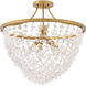 Myra 6 Light 24 inch Distressed Brass Semi-Flush Mount Ceiling Light