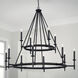 Ogden 12 Light 48 inch Brushed Black Iron Chandelier Ceiling Light