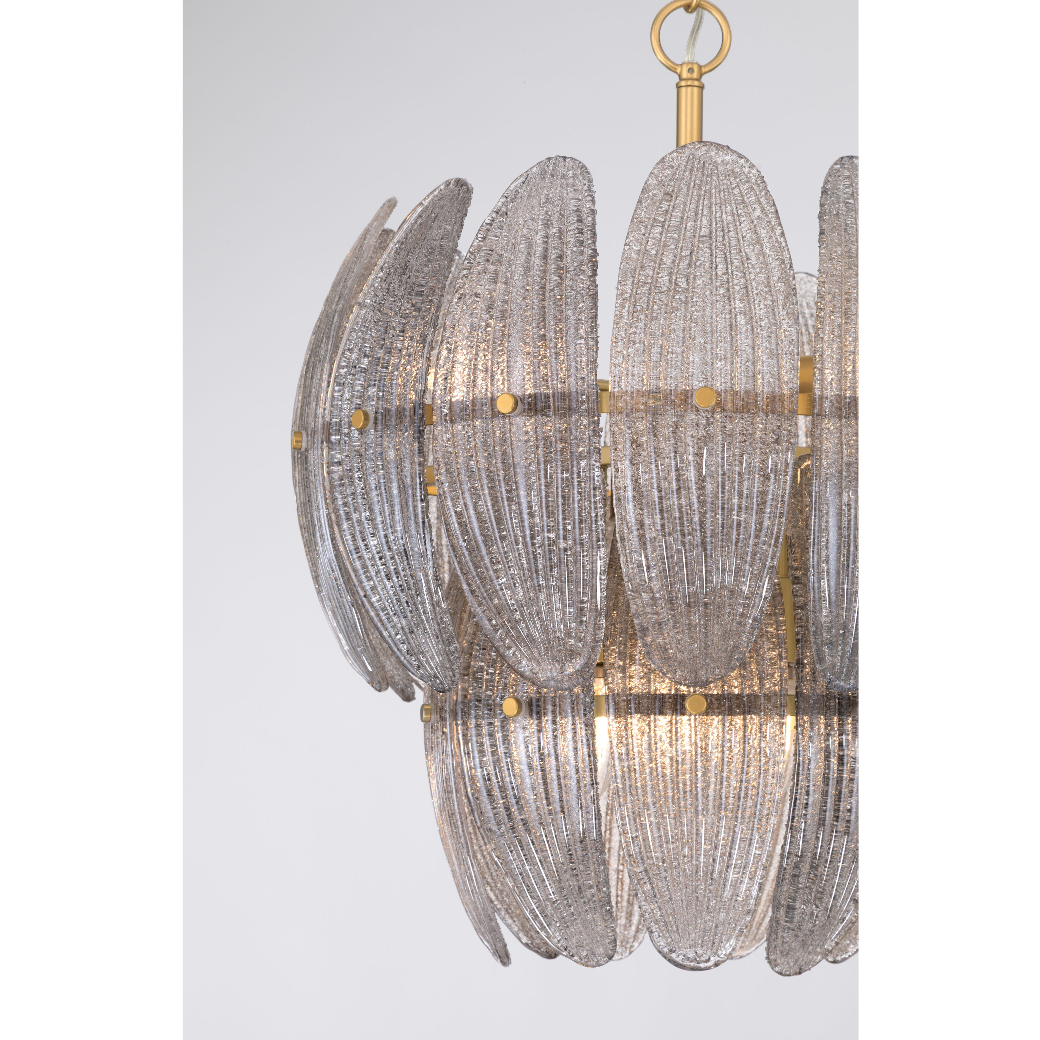 Marclaire 6 Light 19.75 inch Legacy Brass Pendant Ceiling Light in Grey Textured Handmade Glass