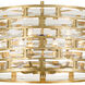 Meridian 6 Light 20 inch Antique Gold Semi Flush Ceiling Light