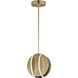 Interval LED 7.75 inch Satin Brass Single Pendant Ceiling Light