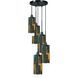 Reggio 5 Light 6 inch Wood and Black Chandelier Ceiling Light