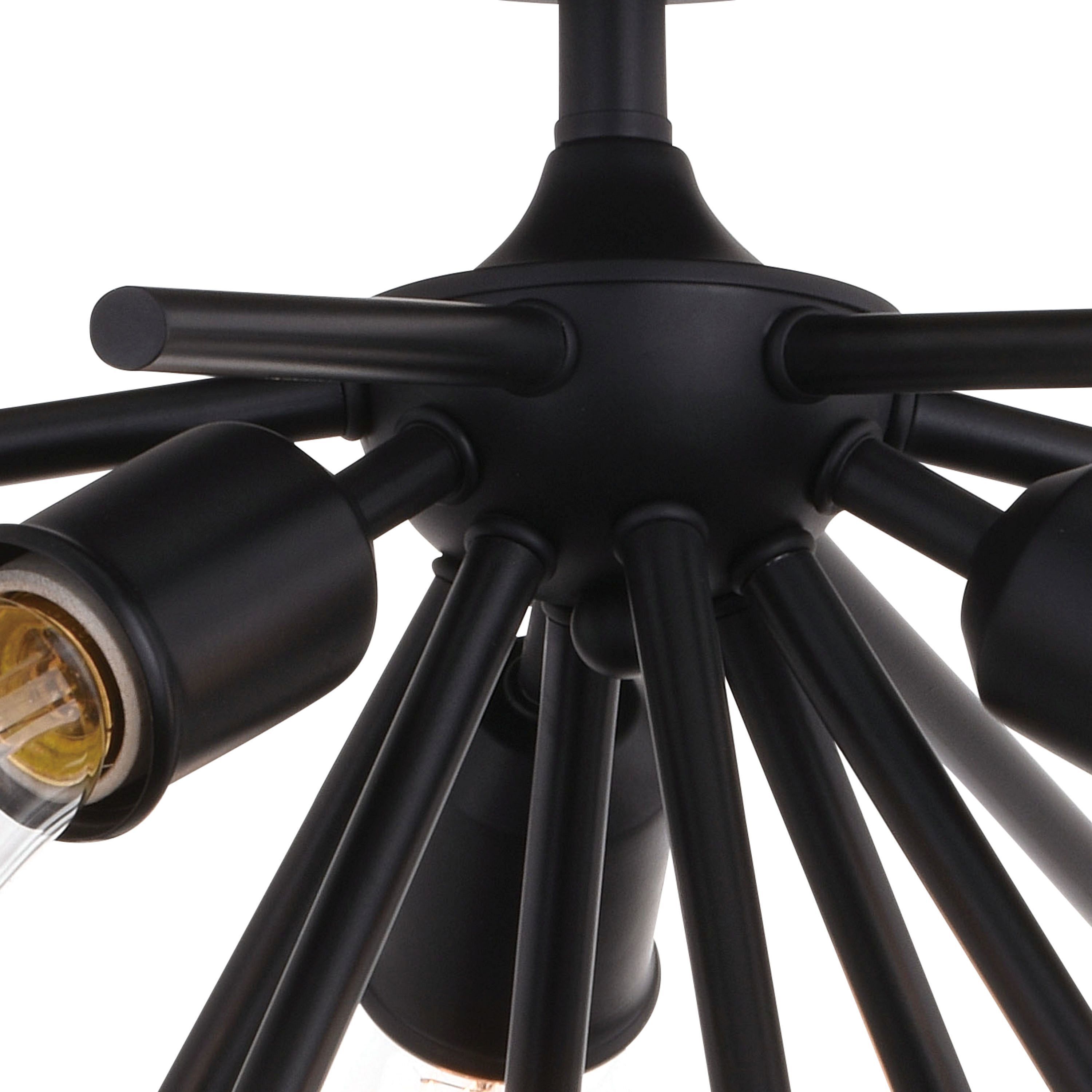 Estelle 3 Light 17 inch Matte Black Semi-Flush Mount Ceiling Light