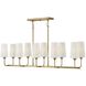 Lewis 44.25 inch Heritage Brass Indoor Linear Chandelier Ceiling Light