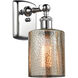 Ballston Cobbleskill LED 5 inch Polished Chrome Sconce Wall Light in Mercury Glass, Ballston