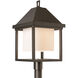 Dorset 1 Light 26 inch Coastal Dark Smoke Post Light in Opal