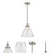 Edison Cone 1 Light 12 inch Brushed Satin Nickel Mini Pendant Ceiling Light