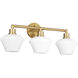 Cassini 3 Light 24.25 inch Aged Brass Vanity Light Wall Light