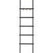 Mareva Black Decorative Ladder For Throws, with PU Leather Accent Hooks