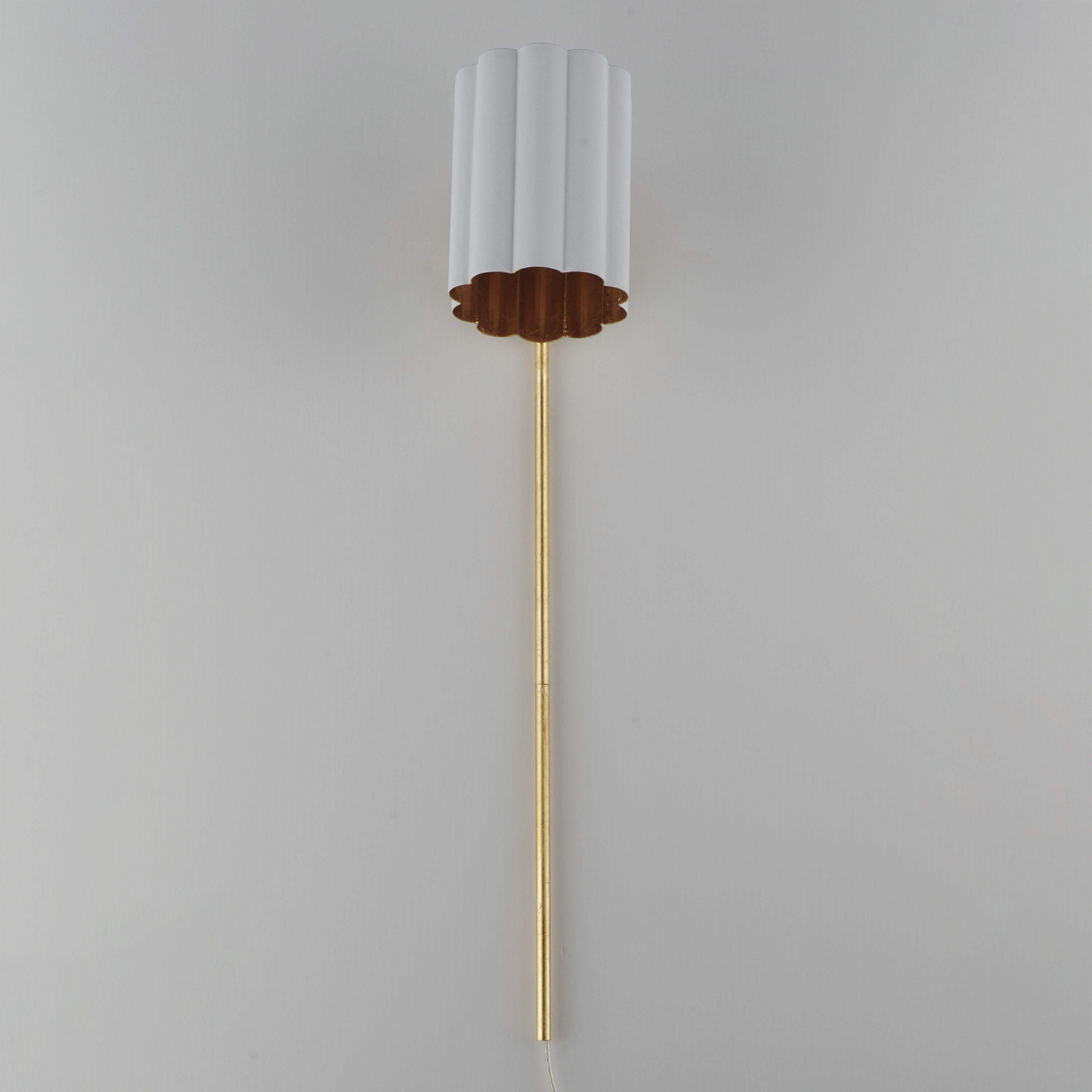 Primrose 1 Light 6 inch Gold Leaf Wall Sconce Wall Light in Matte White