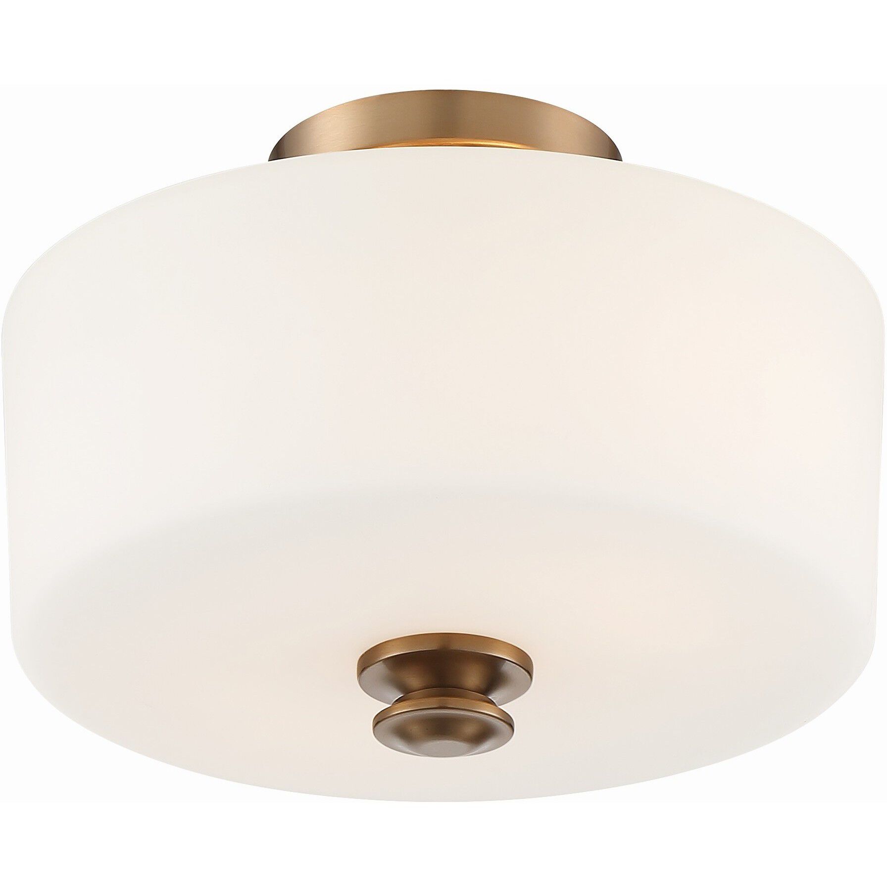 Travis 2 Light 12.5 inch Vibrant Gold Semi Flush Ceiling Light