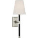 Chapman & Myers Basden LED 5.5 inch Polished Nickel and Black Rattan Tail Sconce Wall Light