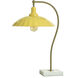 Penelope 24 inch 60 watt Polished Brass and White Marble Table Lamp Portable Light